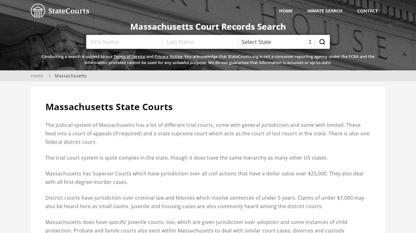 Massachusetts Court Records - MA State Courts